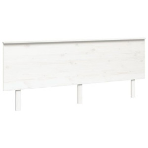 Wezgłowie łóżka, białe, 204x6x82,5 cm, lite drewno sosnowe