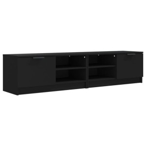 Szafki pod telewizor, 2 szt., czarne, 80x35x36,5 cm