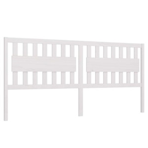 Wezgłowie łóżka, białe, 205,5x4x100 cm, lite drewno sosnowe