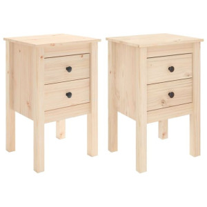 Szafki nocne, 2 szt., 40x35x61,5 cm, lite drewno sosnowe