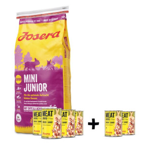 Pakiet Josera Mini Junior Kaczka Łosoś Szczenięta Małe Rasy 15 kg, 4 x Jose