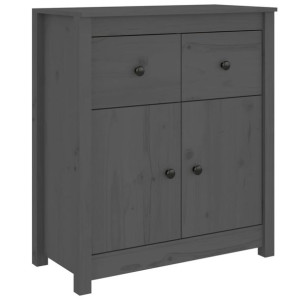Szafka, szara, 70x35x80 cm, lite drewno sosnowe