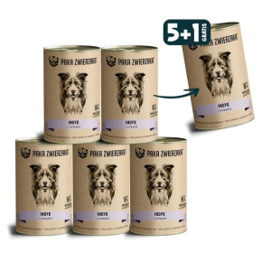 Pakiet Paka Zwierzaka Mokra Karma Dla Psa Indyk, Żurawina 5 x 400 g + 1 Pus