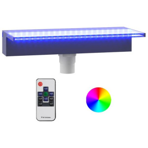 Wylewka do wodospadu z oświetleniem RGB LED, akrylowa, 45 cm