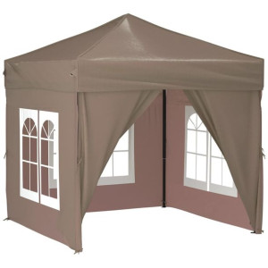 Składany namiot imprezowy ze ściankami, taupe, 2x2 m