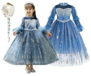 Strój Przebranie Sukienka Elza Elsa Peruka 104/110