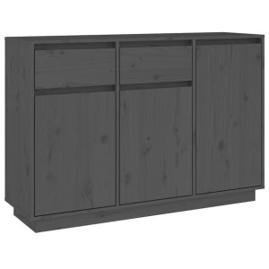 Szafka, szara, 110x34x75 cm, lite drewno sosnowe