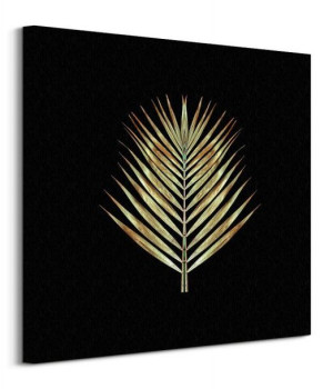 Gold Deco Palm - obraz na płótnie 60x60 cm