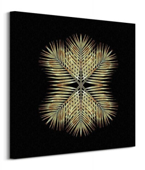 Gold Deco Palm Star - obraz na płótnie 60x60 cm