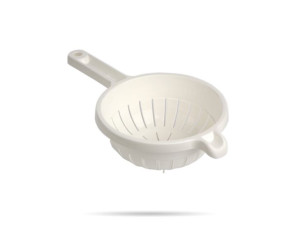 Cedzak plastikowy 19 cm z rączką biały