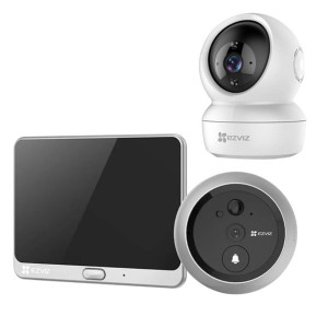 Wideodzwonek EZVIZ DP1C + Kamera wewnętrzna EZVIZ C6N WiFi 4MP
