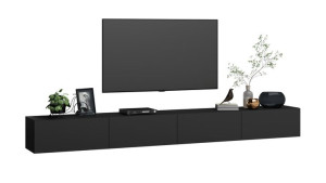 Zestaw Mebli Meblościanka Czarna Mat 360cm 3x120