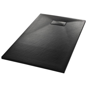 Brodzik Prysznicowy Prostokątny Smc Czarny Kompozyt 120 X 70 Cm