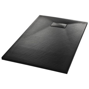 Brodzik Prysznicowy Prostokątny Smc Czarny Kompozyt 100 X 80 Cm