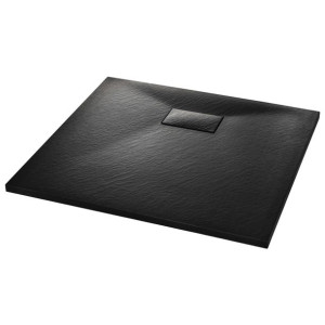 Brodzik Prysznicowy Prostokątny Smc Czarny Kompozyt 90 X 80 Cm