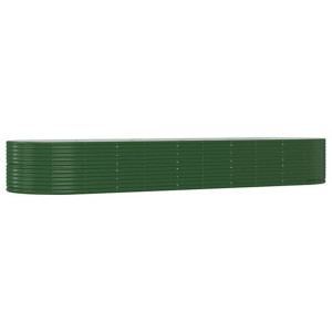 Donica ogrodowa, zielona, 447x140x68cm, malowana proszkowo stal