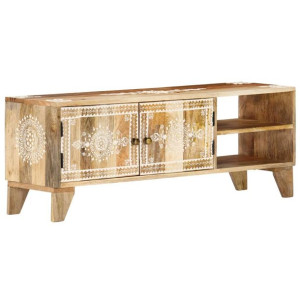 Szafka pod TV, 110x30x40 cm, lite drewno mango