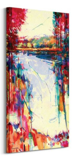 Linear Lake - obraz na płótnie 50x100 cm