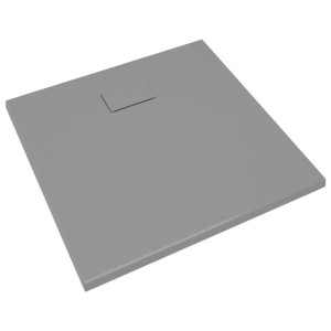 Brodzik Prysznicowy Prostokątny Smc Szary Kompozyt 90 X 80 Cm