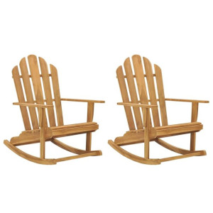 Bujane krzesła Adirondack, 2 szt., lite drewno tekowe