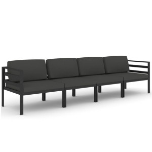 4-cz. zestaw mebli ogrodowych, poduszki, aluminium, antracyt