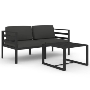 3-cz. zestaw mebli ogrodowych, poduszki, aluminium, antracyt