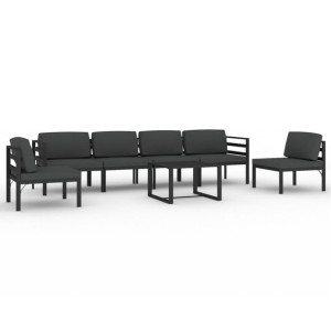 7-cz. zestaw mebli ogrodowych, poduszki, aluminium, antracyt