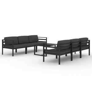 7-cz. zestaw mebli ogrodowych, poduszki, aluminium, antracyt