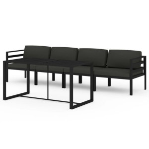5-cz. zestaw mebli ogrodowych, poduszki, aluminium, antracyt