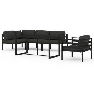 6-cz. zestaw mebli ogrodowych, poduszki, aluminium, antracyt