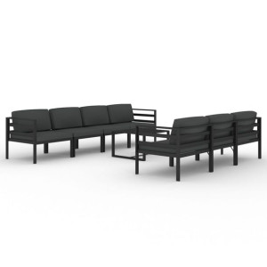 8-cz. zestaw mebli ogrodowych, poduszki, aluminium, antracyt