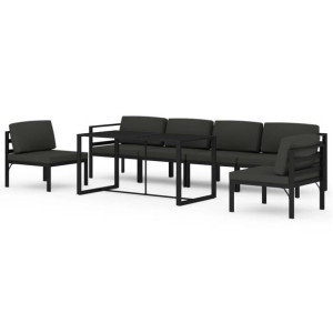 7-cz. zestaw mebli ogrodowych, poduszki, aluminium, antracyt