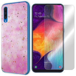 Etui Do Samsung Galaxy A50 Gold Trendy + Szkło 9h