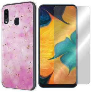 Etui Do Samsung Galaxy A30 Gold Trendy + Szkło 9h