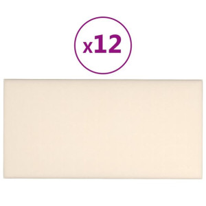 Panele ścienne, 12 szt., kremowe, 30x15 cm, aksamitne