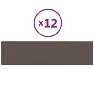 Panele ścienne, 12 szt, kolor taupe, 60x15 cm, tkanina, 1,08 m²