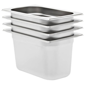Pojemniki gastronomiczne 4 szt. GN 1/4, 150 mm, stal nierdzewna