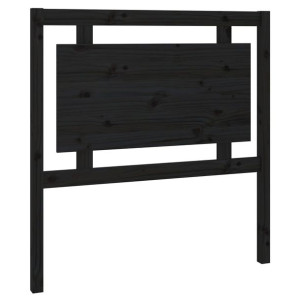 Wezgłowie łóżka, czarne, 95,5x4x100 cm, lite drewno sosnowe