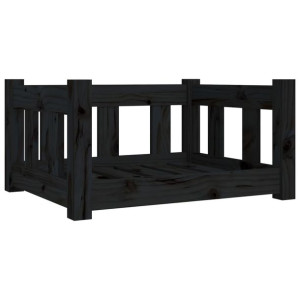 Legowisko dla psa, czarne, 55,5x45,5x28 cm, lite drewno sosnowe