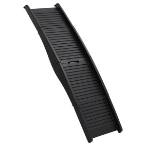Składana rampa dla psów, czarna, 153x40x12,5 cm, plastikowa