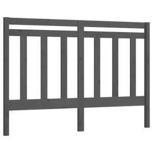 Wezgłowie łóżka, szare, 146x4x100 cm, lite drewno sosnowe