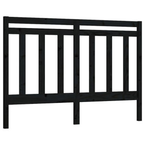 Wezgłowie łóżka, czarne, 156x4x100 cm, lite drewno sosnowe
