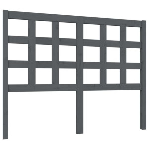 Wezgłowie łóżka, szare, 125,5x4x100 cm, lite drewno sosnowe