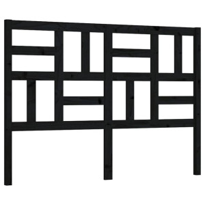 Wezgłowie łóżka, czarne, 166x4x104 cm, lite drewno sosnowe
