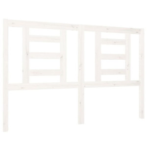 Wezgłowie łóżka, białe, 126x4x100 cm, lite drewno sosnowe