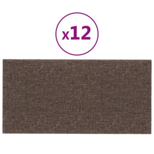 Panele ścienne, 12 szt, kolor taupe, 60x30 cm, tkanina, 2,16 m²