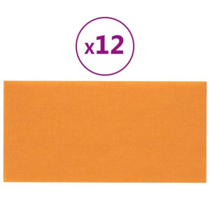Panele ścienne, 12 szt, ciemnożółte, 60x30 cm, tkanina, 2,16 m²