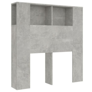 Wezgłowie łóżka z półkami, szarość betonu, 100x18,5x104,5 cm