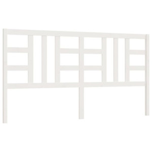 Wezgłowie łóżka, białe, 206x4x100 cm, lite drewno sosnowe