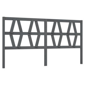 Wezgłowie łóżka, szare, 186x4x100 cm, lite drewno sosnowe